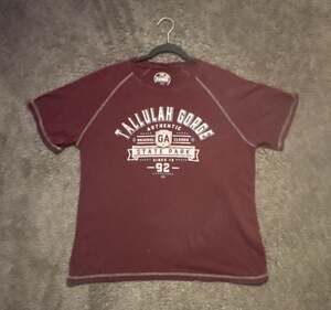 Bamboo Tallulah Gorge State Park Graphic T-Shirt Maroon Contras Stitching Size L